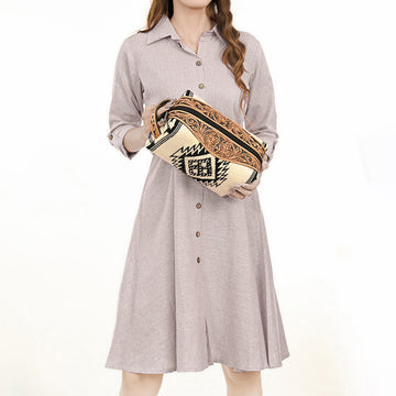 American Darling Toiletry Hand Tooled Saddle Blanket Fabric Genuine Leather Western Women Bag Handbag Purse | for Cute